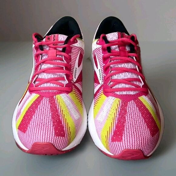 Brooks Launch 6 'Run Happy' Women's Running Shoes - Pink/Black/Yellow SIZE : 8 - Picture 4 of 8